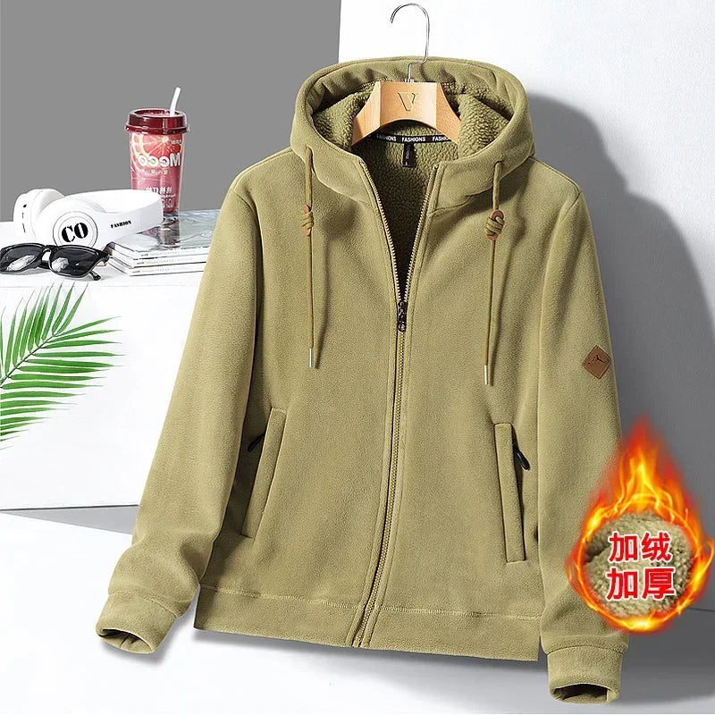 Unisex Winter Fleece-Lined Hoodie Jacket