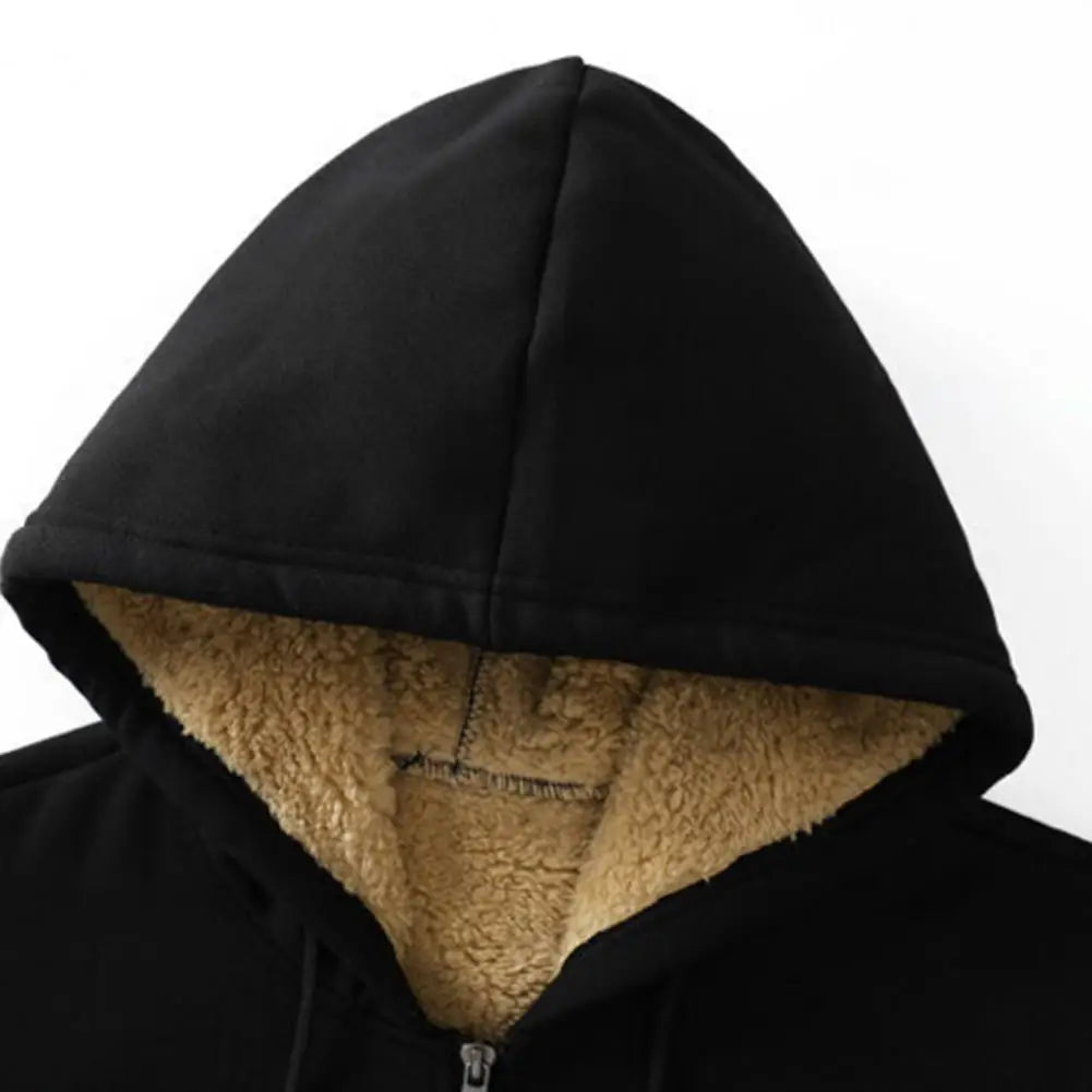 Unisex Plush Zipper Hoodie Jacket
