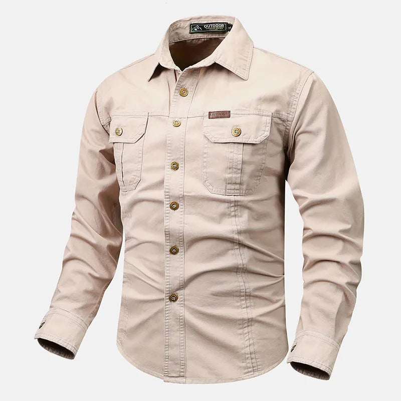 Men's Retro Cargo Long-Sleeve Shirt