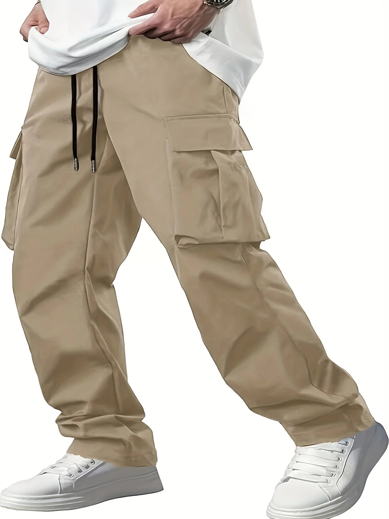 Drawstring Multi-Pocket Pants
