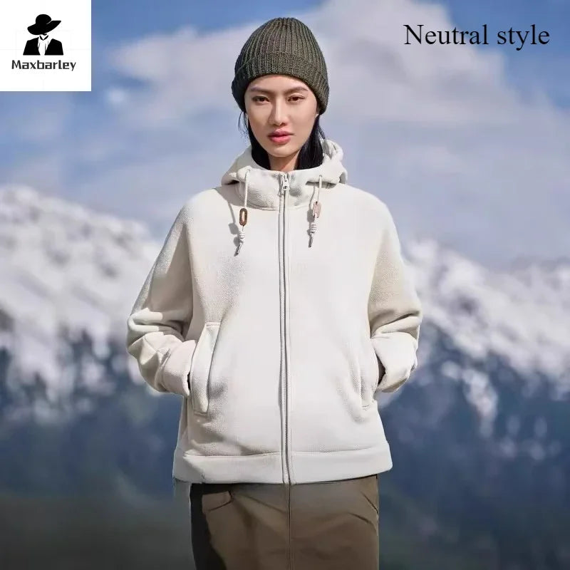 Unisex Winter Fleece-Lined Hoodie Jacket