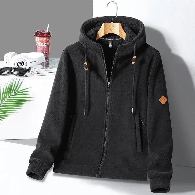 Unisex Winter Fleece-Lined Hoodie Jacket