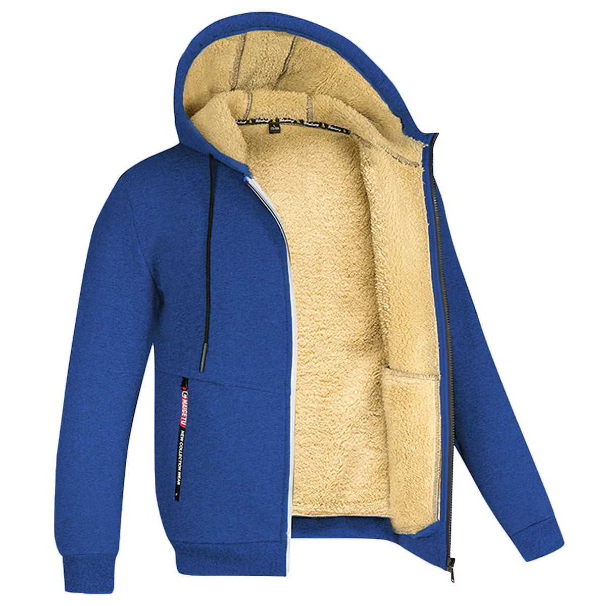 Unisex Plush Zipper Hoodie Jacket