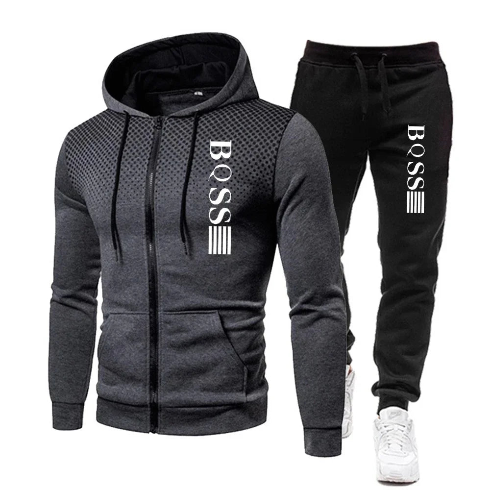 Men's Fashion Print Tracksuit Se