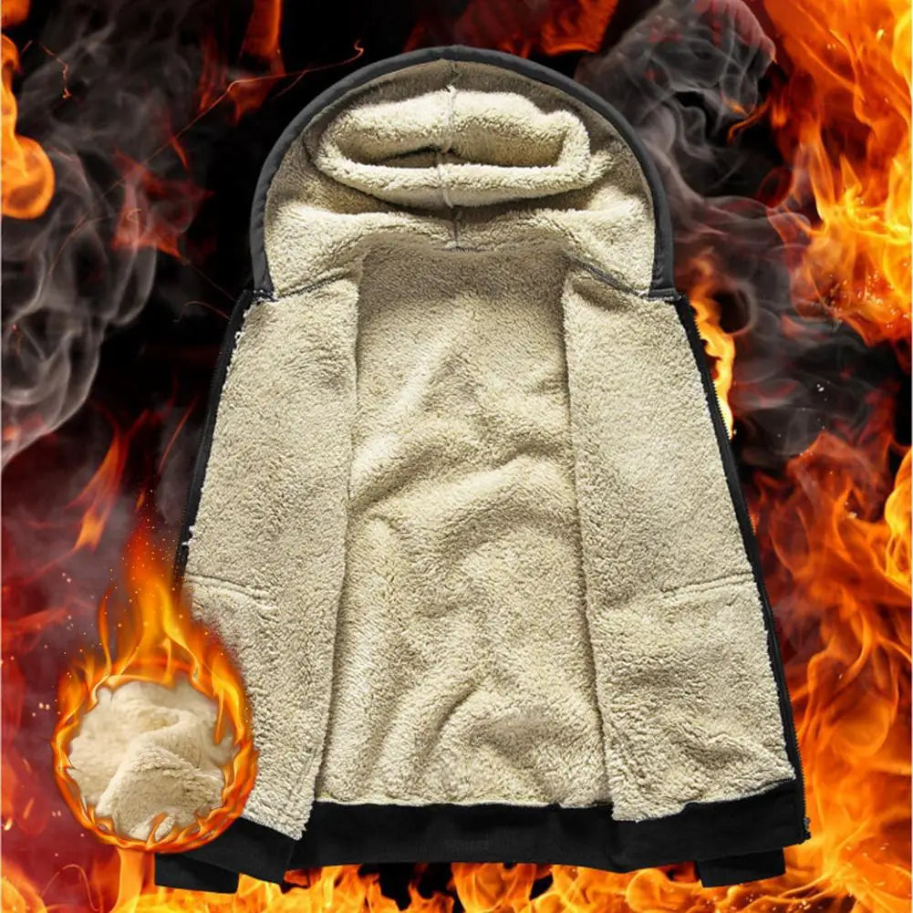 Unisex Plush Zipper Hoodie Jacket