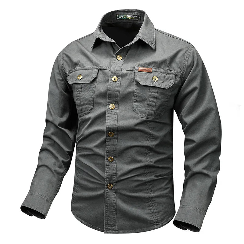 Men's Retro Cargo Long-Sleeve Shirt