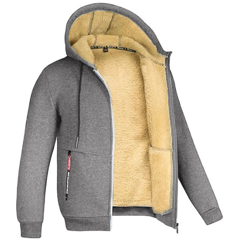 Unisex Plush Zipper Hoodie Jacket