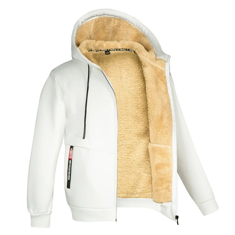 Unisex Plush Zipper Hoodie Jacket