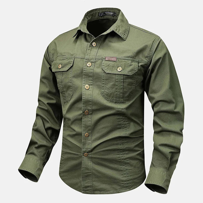 Men's Retro Cargo Long-Sleeve Shirt