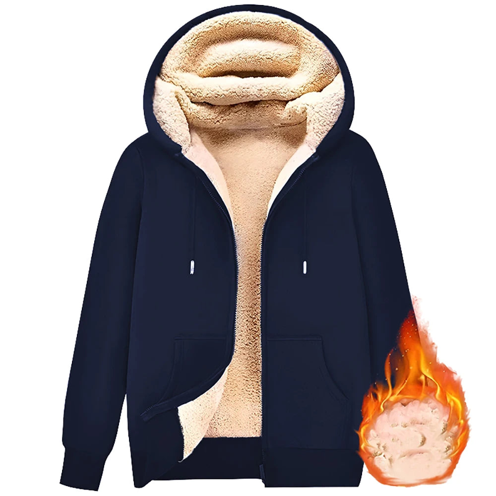 Unisex Plush Zipper Hoodie Jacket