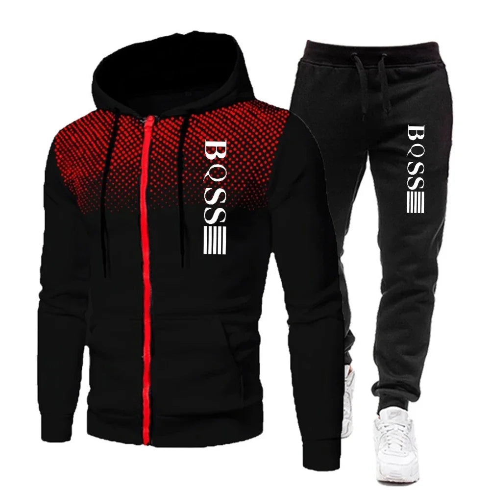 Men's Fashion Print Tracksuit Se