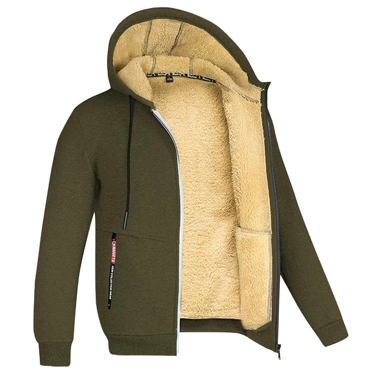 Unisex Plush Zipper Hoodie Jacket