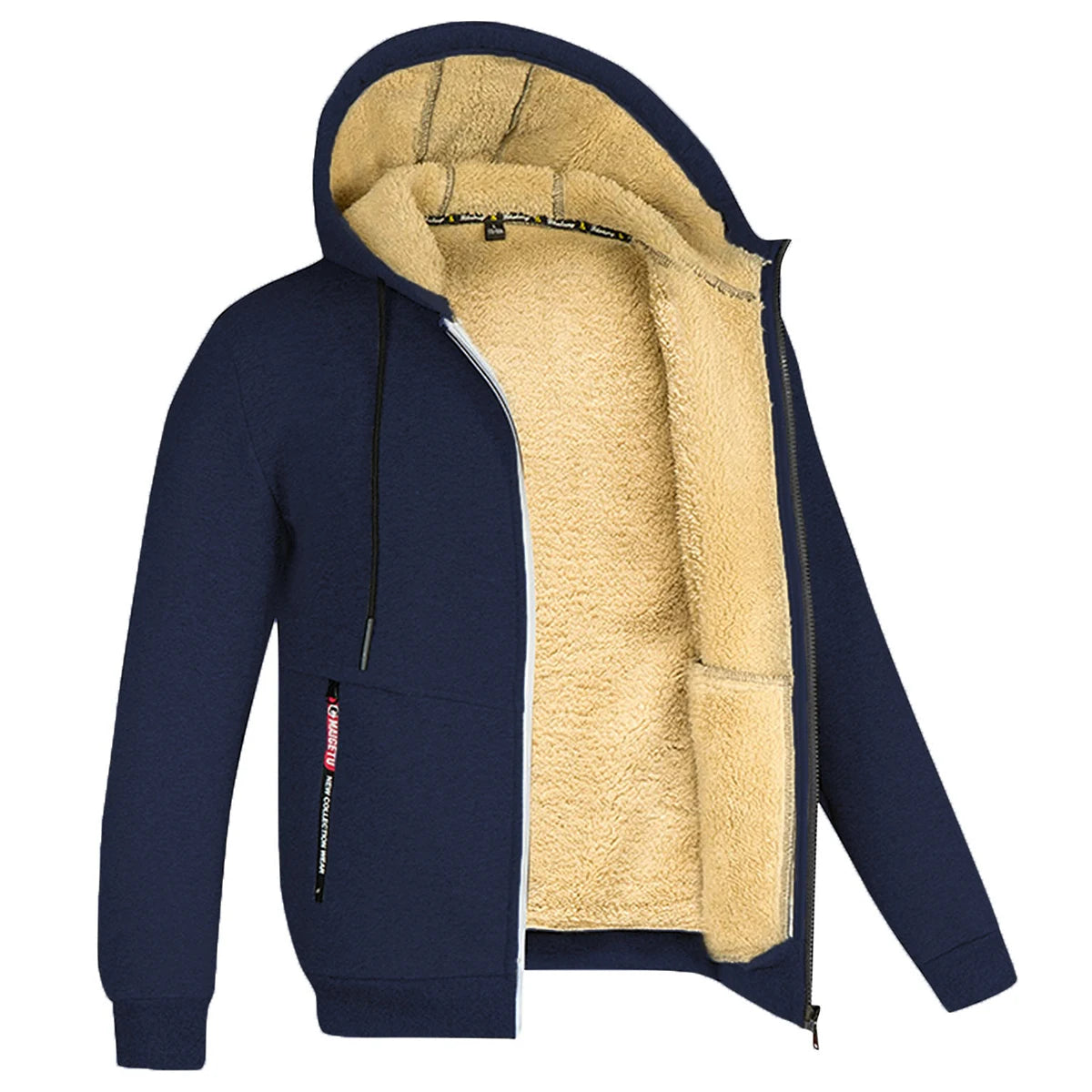 Unisex Plush Zipper Hoodie Jacket