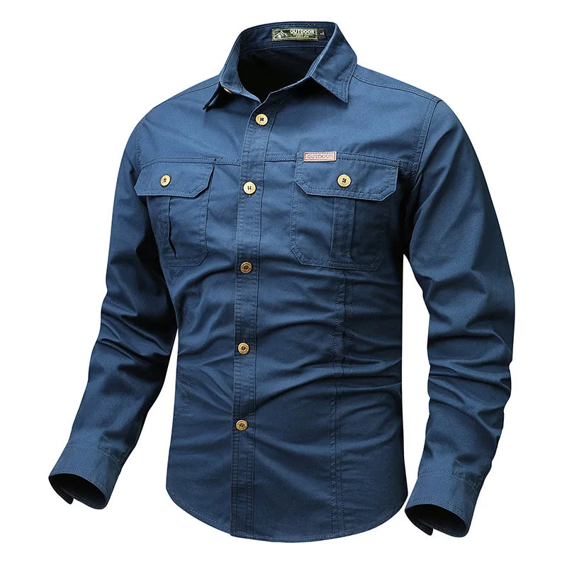 Men's Retro Cargo Long-Sleeve Shirt