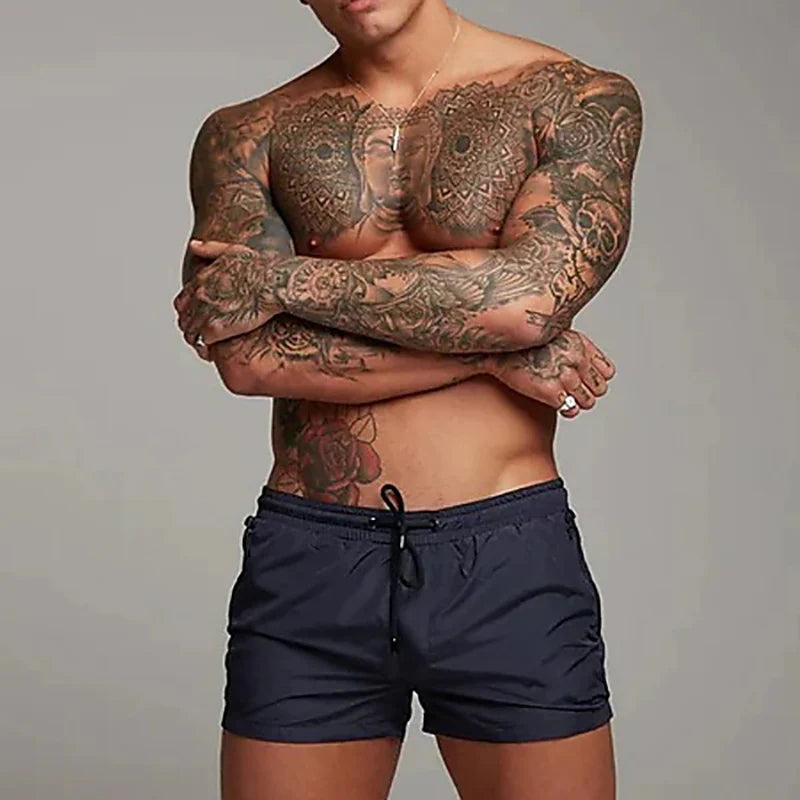 Men’s Quick-Dry Swim Trunks with Zipper Pockets