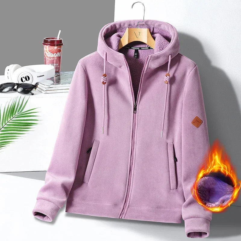 Unisex Winter Fleece-Lined Hoodie Jacket