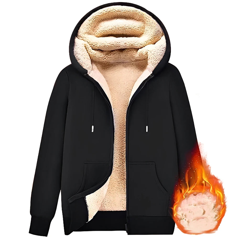 Unisex Plush Zipper Hoodie Jacket