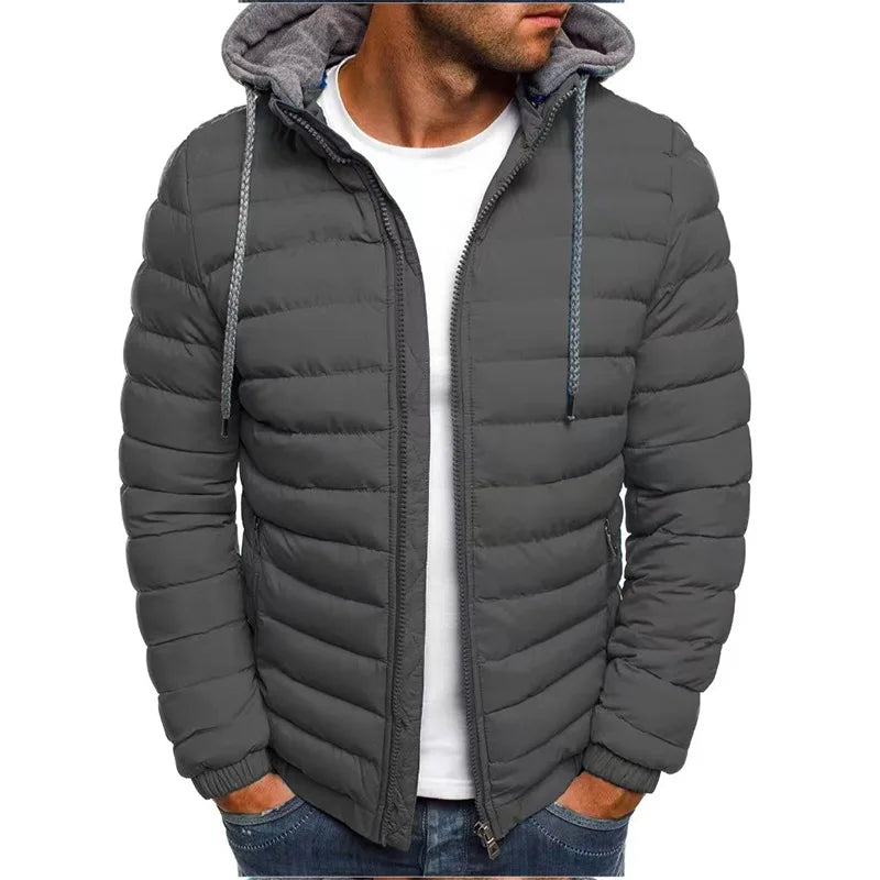 Men's Autumn Winter Loose Hooded Jacket