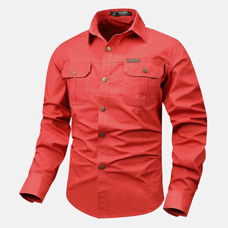 Men's Retro Cargo Long-Sleeve Shirt