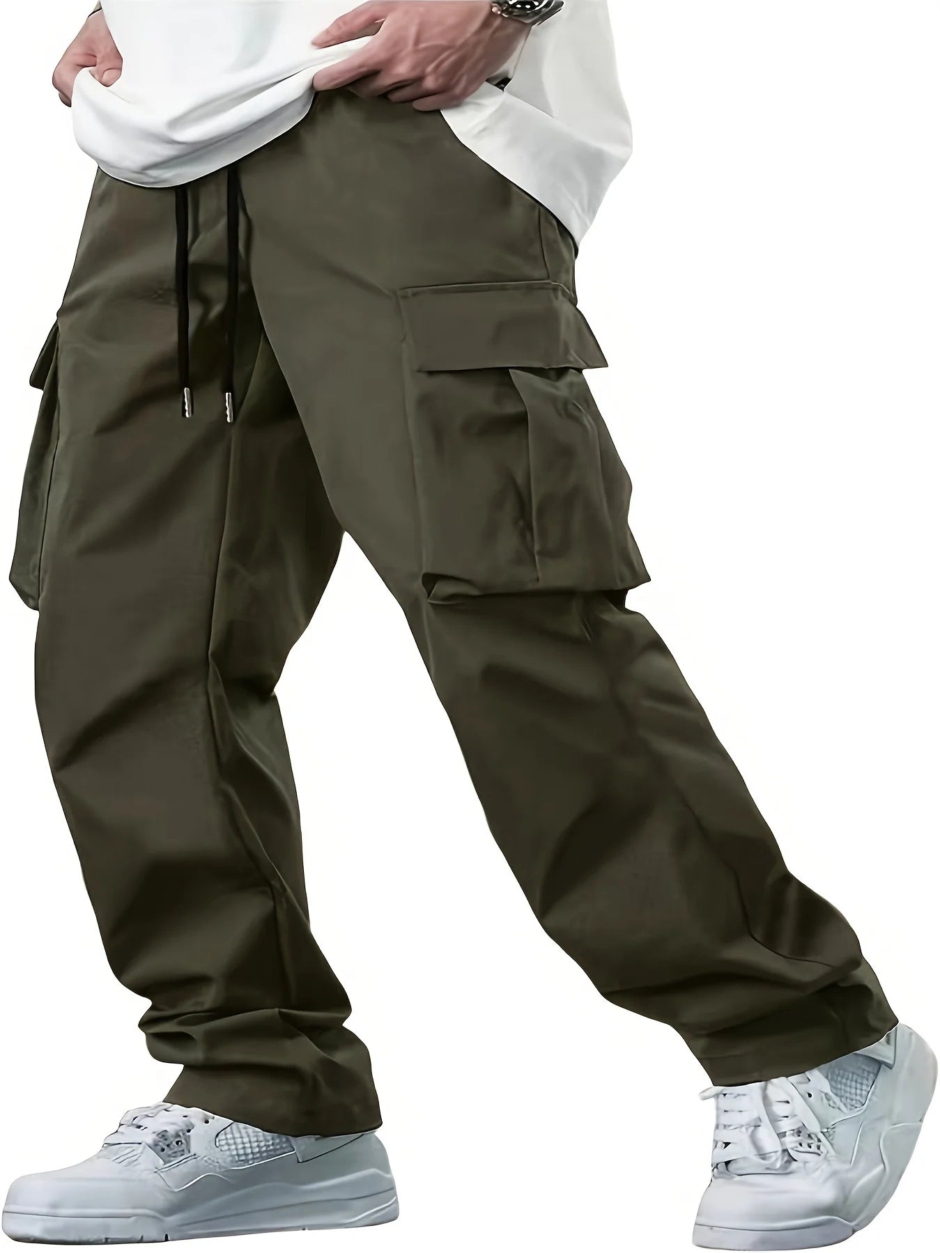 Drawstring Multi-Pocket Pants