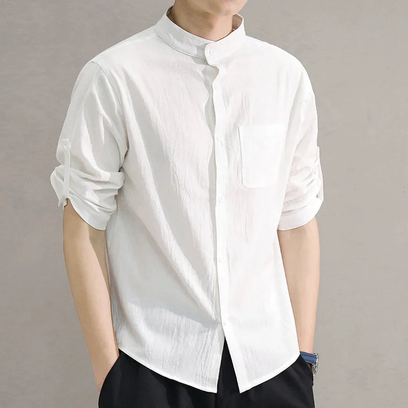 Men's Spring/Summer Stand Collar Shirt