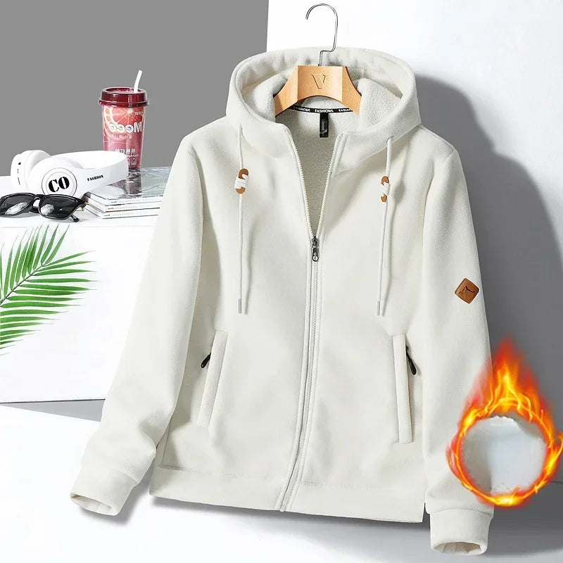 Unisex Winter Fleece-Lined Hoodie Jacket