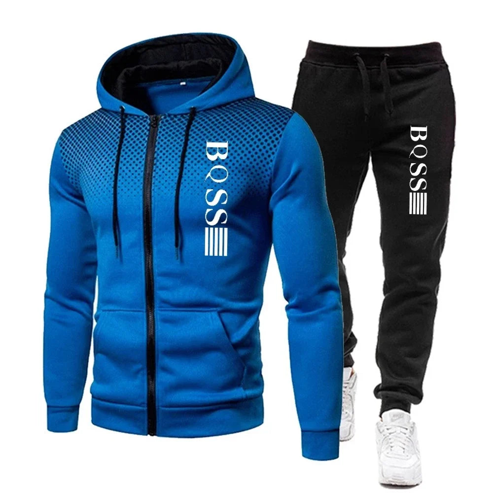 Men's Fashion Print Tracksuit Se