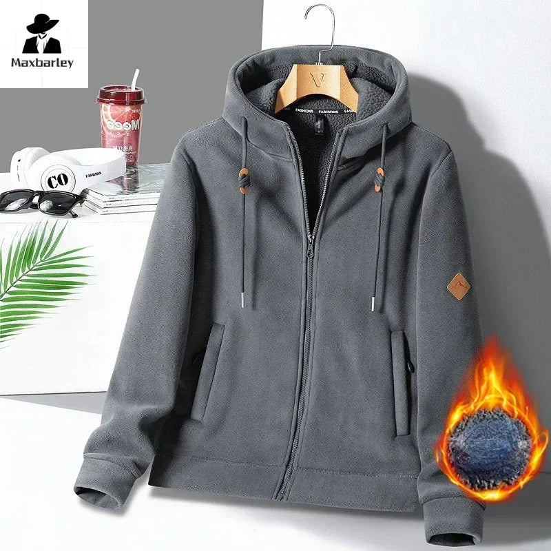 Unisex Winter Fleece-Lined Hoodie Jacket