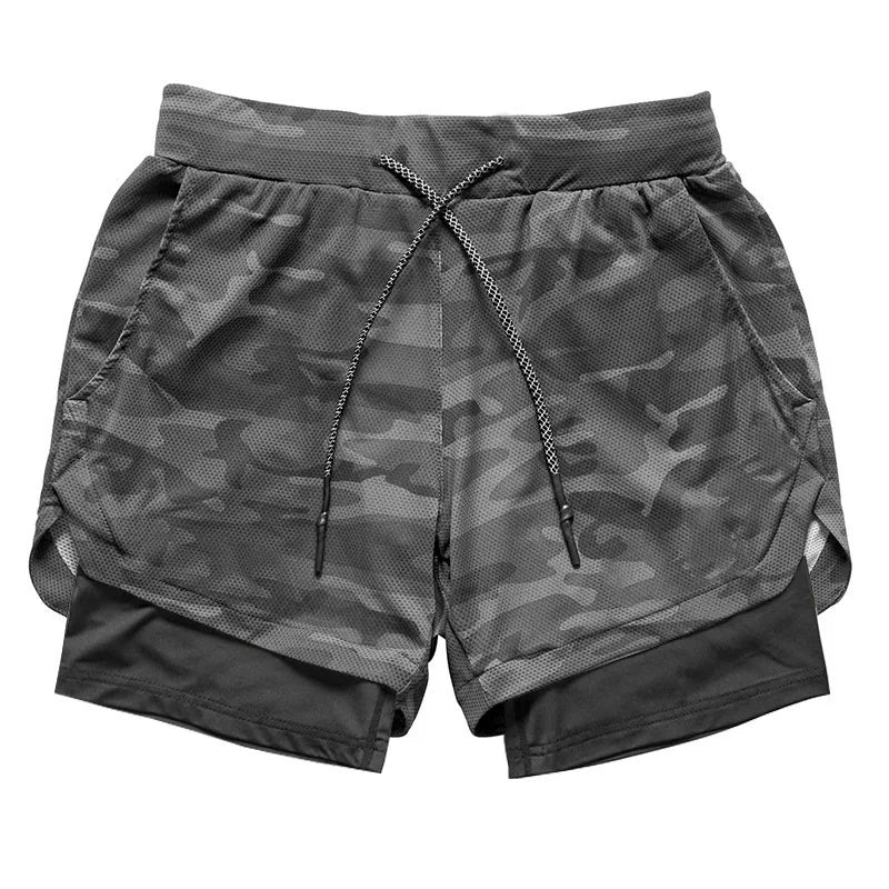 Men’s 2-in-1 Camouflage Running Shorts