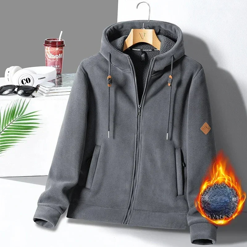 Unisex Winter Fleece-Lined Hoodie Jacket
