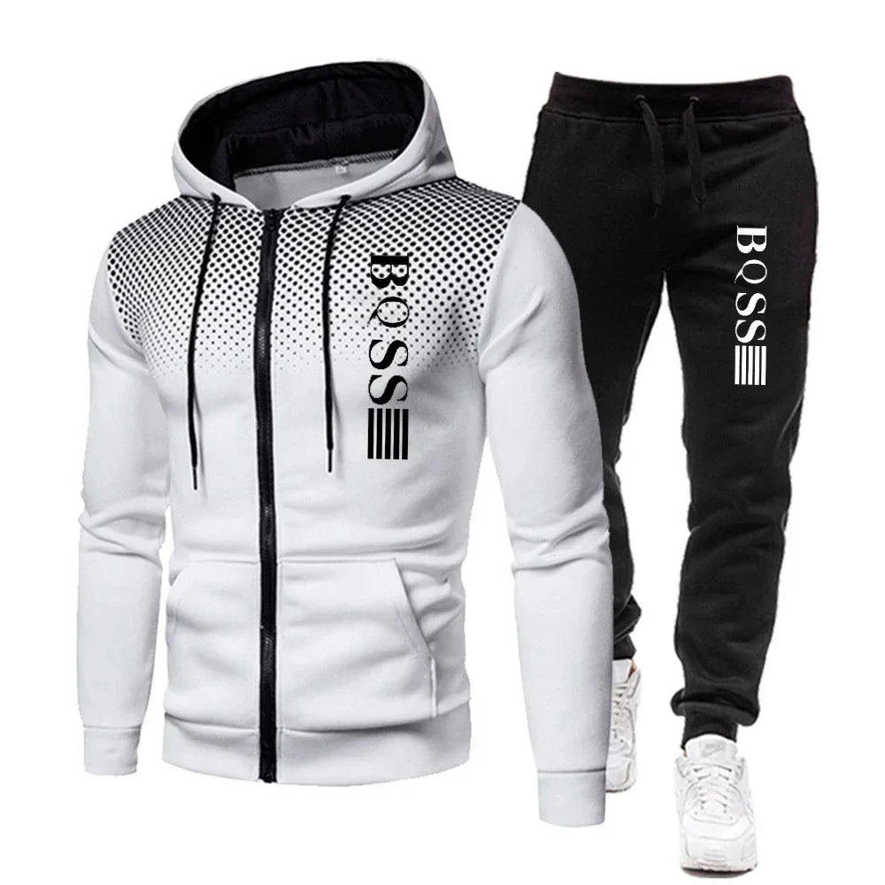Men's Fashion Print Tracksuit Se