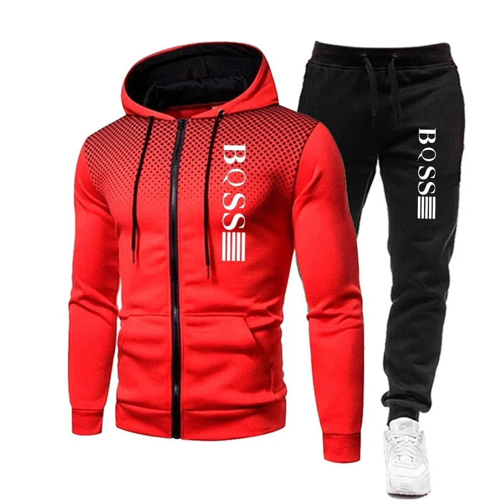 Men's Fashion Print Tracksuit Se