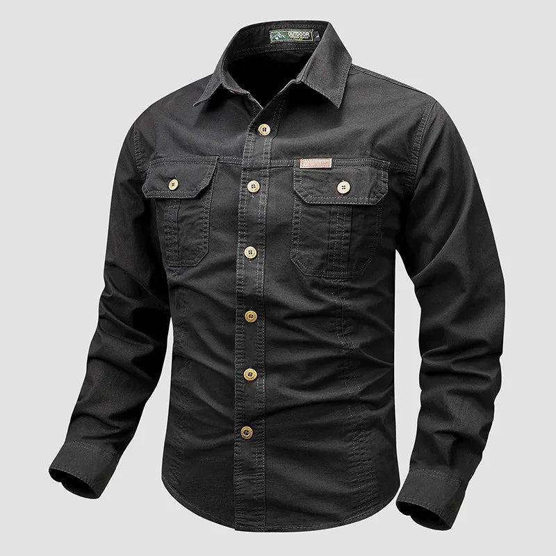 Men's Retro Cargo Long-Sleeve Shirt