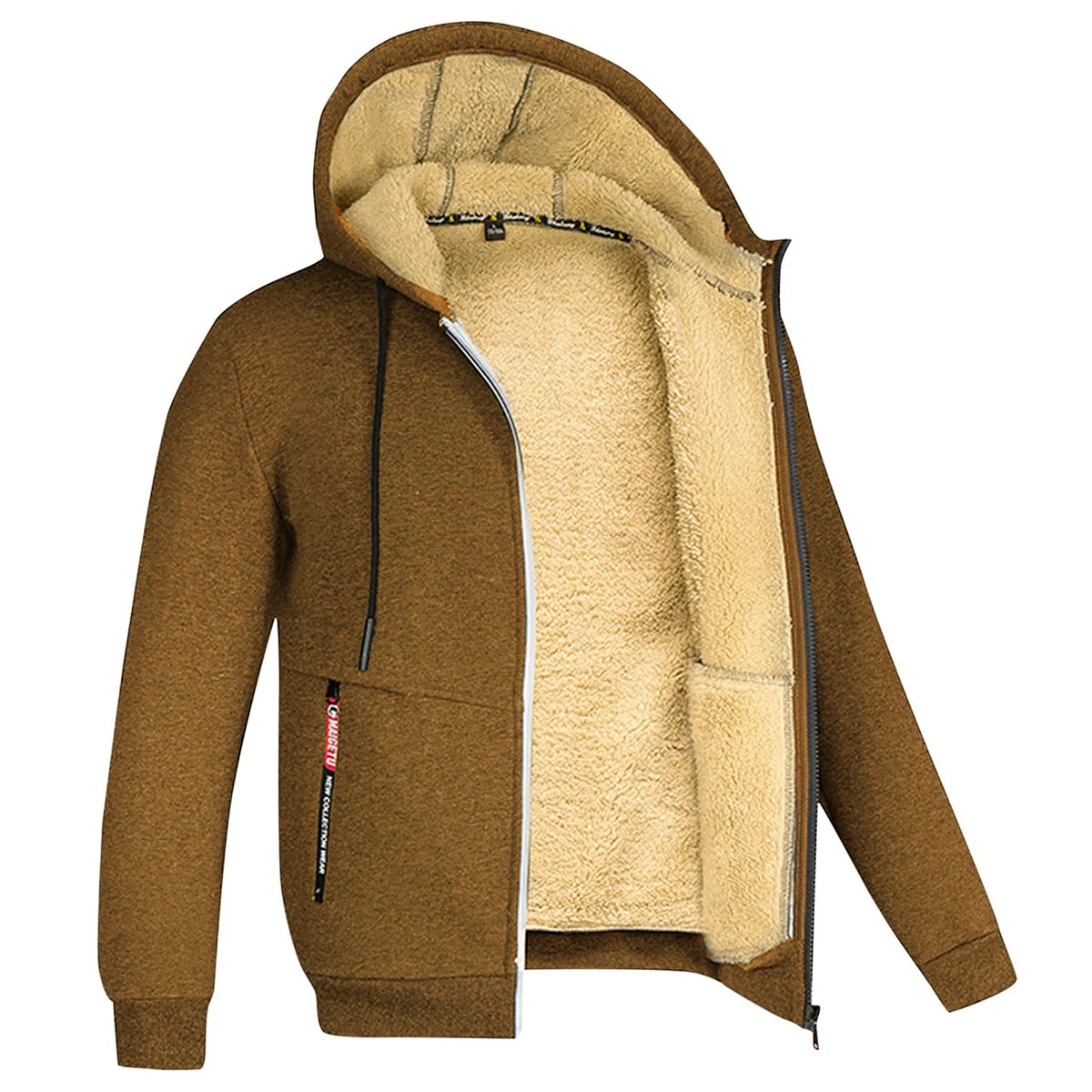 Unisex Plush Zipper Hoodie Jacket