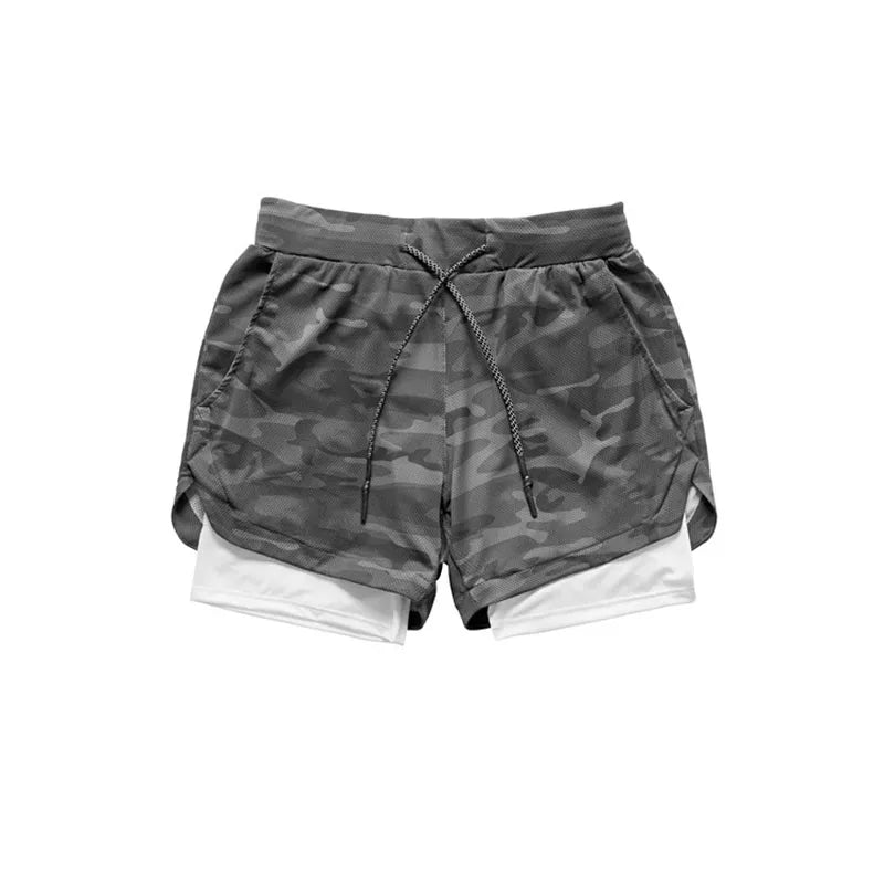 Men’s 2-in-1 Camouflage Running Shorts