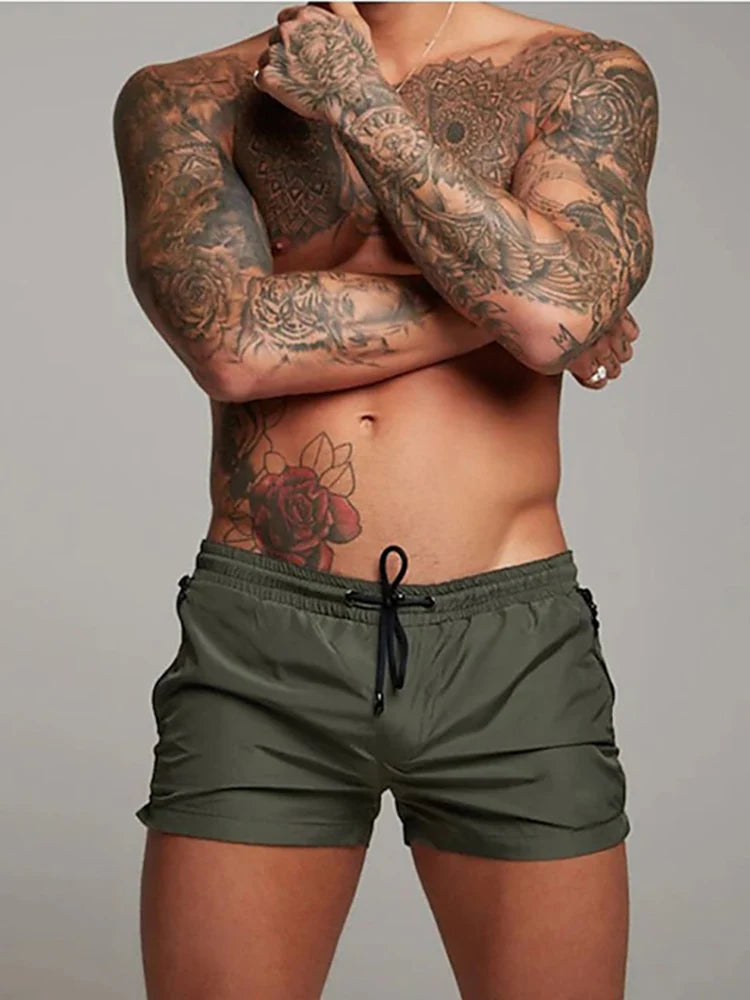 Men’s Quick-Dry Swim Trunks with Zipper Pockets