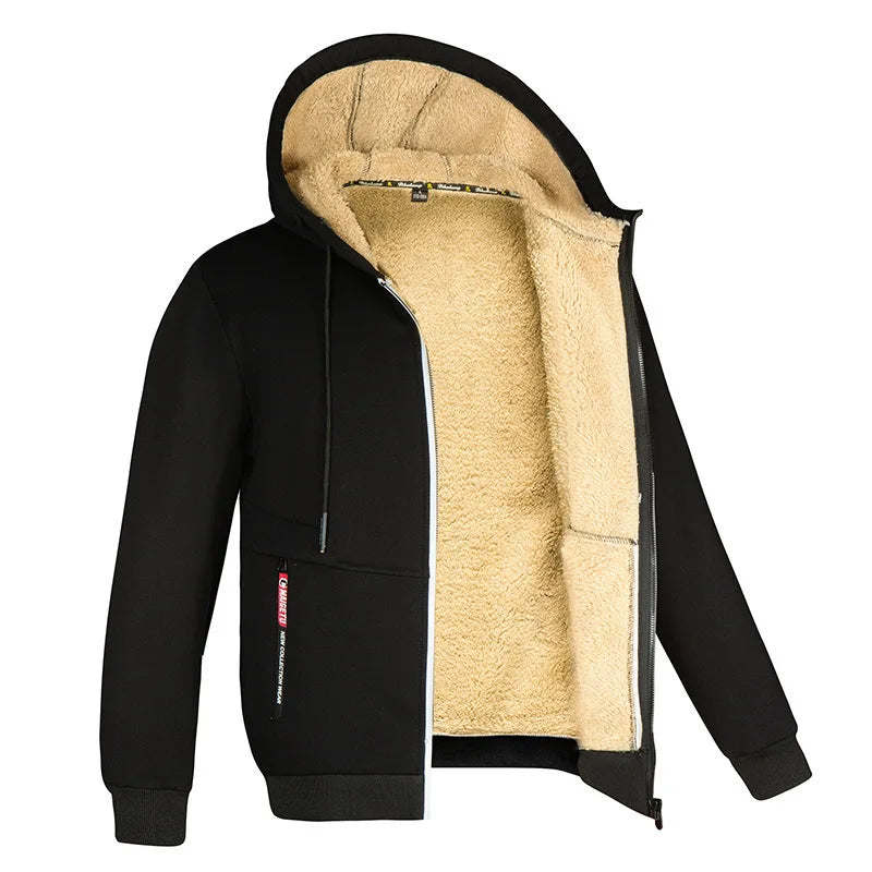 Unisex Plush Zipper Hoodie Jacket