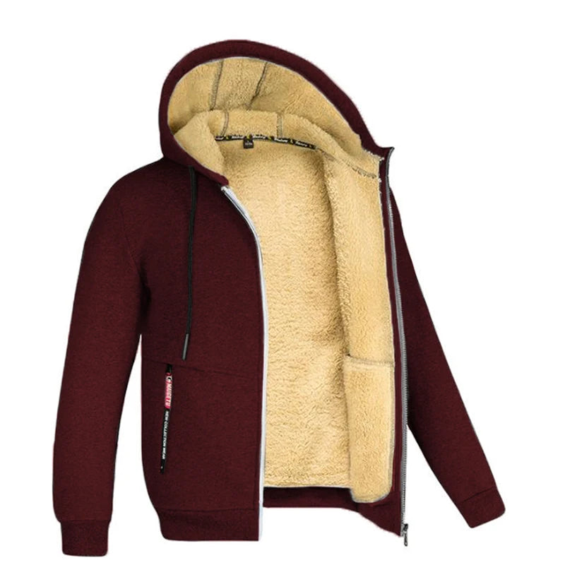 Unisex Plush Zipper Hoodie Jacket