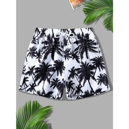 Men’s 3D Coconut Tree Print Swim Shorts