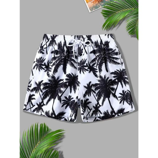Men’s 3D Coconut Tree Print Swim Shorts