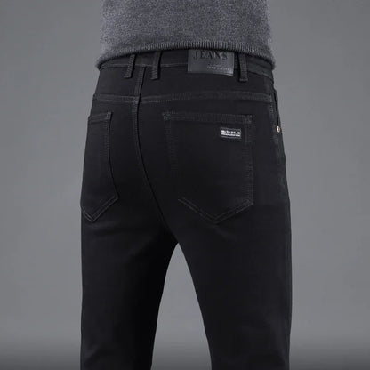 Elastic Straight Denim Pants