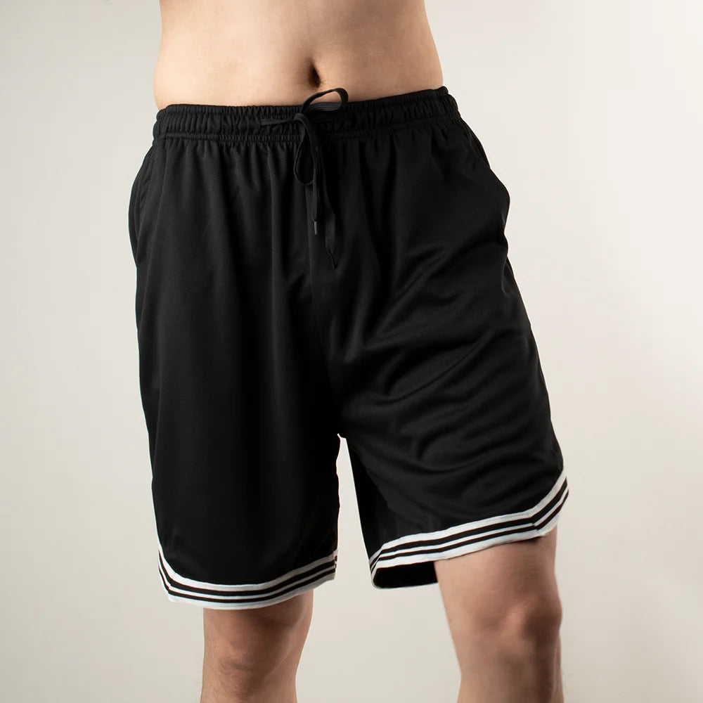 Men’s Striped Mesh Basketball Shorts
