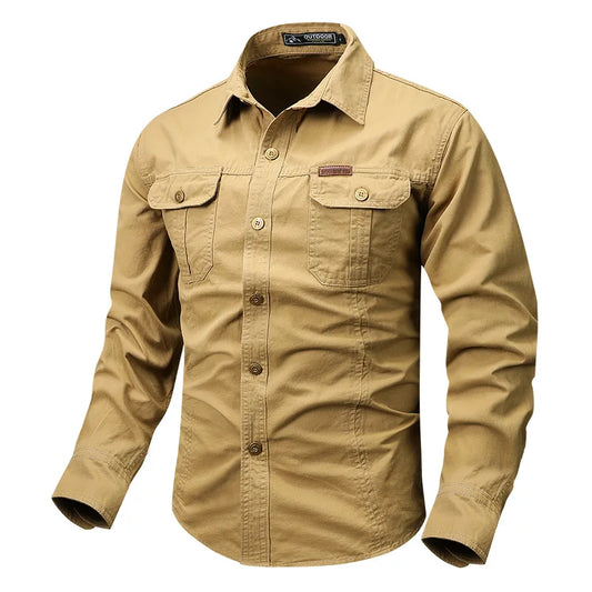 Men's Retro Cargo Long-Sleeve Shirt