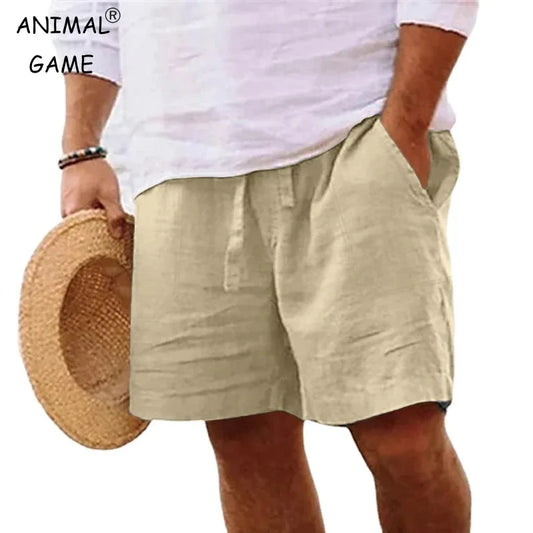 Men’s Linen Drawstring Beach Shorts