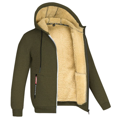 Unisex Plush Zipper Hoodie Jacket