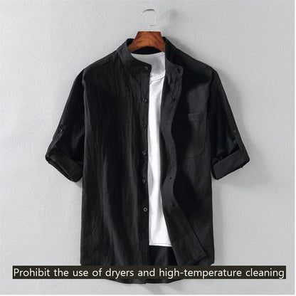 Men's Spring/Summer Stand Collar Shirt