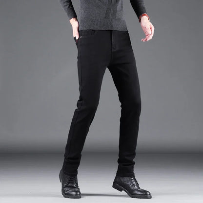 Elastic Straight Denim Pants
