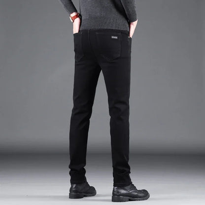 Elastic Straight Denim Pants