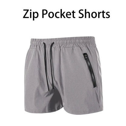 Men’s Quick-Dry Swim Trunks with Zipper Pockets