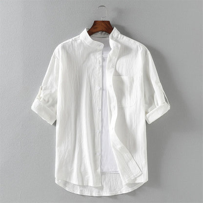 Men's Spring/Summer Stand Collar Shirt